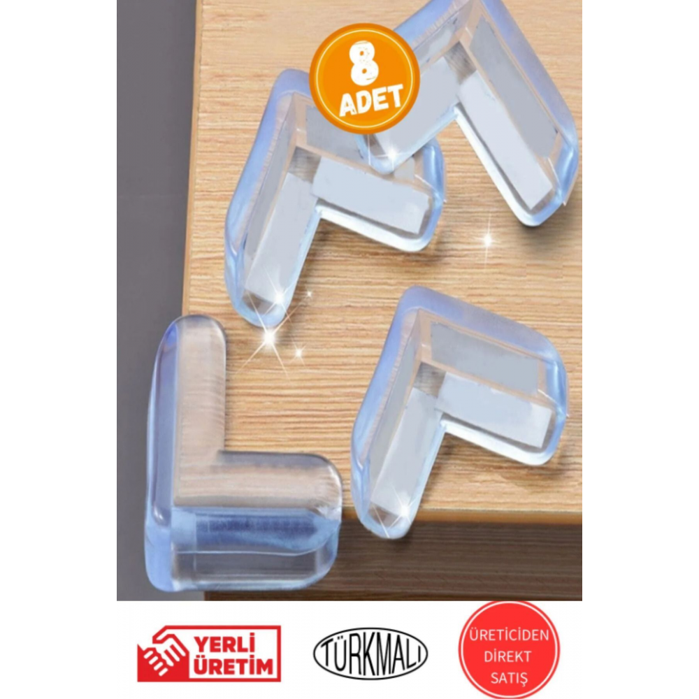 8 Adet Silikon Köşe Koruyucu 8 Adet