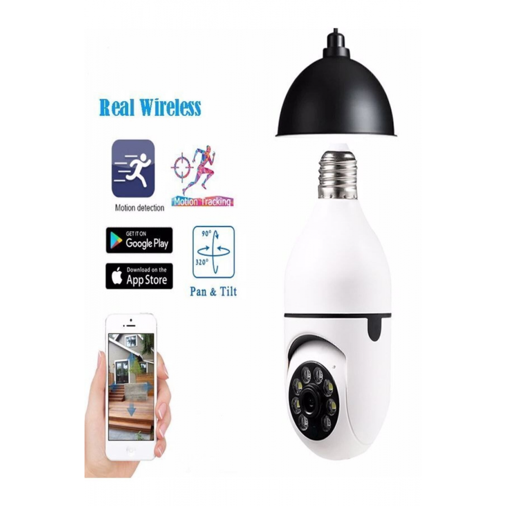 360 Ptz Ip Kamera Gece Görüş Kablosuz Bebek Güvenlik Akıllı Ampul Wifi Kamera E27 Duy Tip