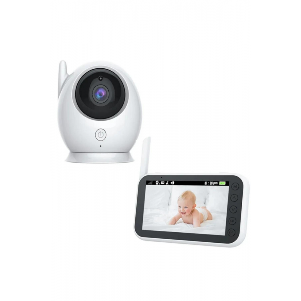 CT-LCD Ekranlı Gece Görüşlü Bebek Monitörü - Bebek Izleme Kamerası Oda Sıcaklığı Kontrollü Kablosuz