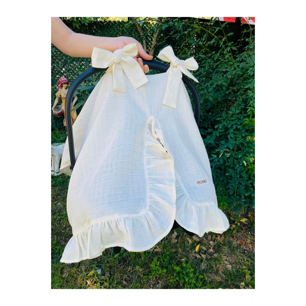 Soft Renk Fırfır Detaylı Müslin Puset Örtüsü