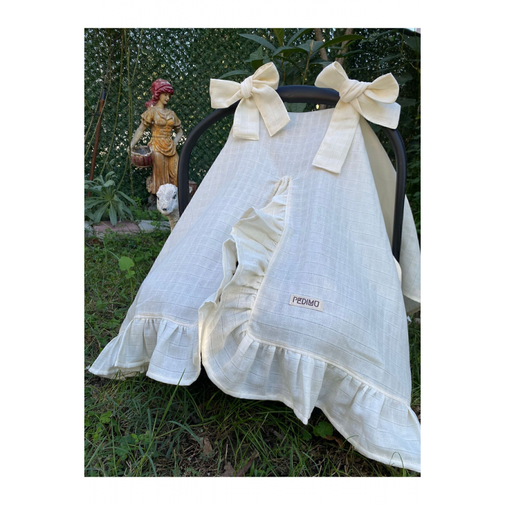 Soft Renk Fırfır Detaylı Müslin Puset Örtüsü