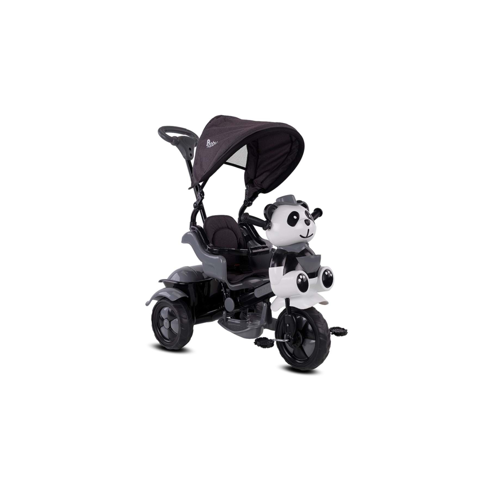 Öykü Bebek Dünyası 127 Panda Ebeveyn Kontrollü Üç Teker Çocuk Bisikleti Gri