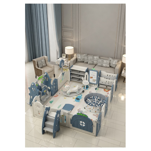 Hayal Dünyası Oyun Alanı 205x246cm Beyaz/mavi
