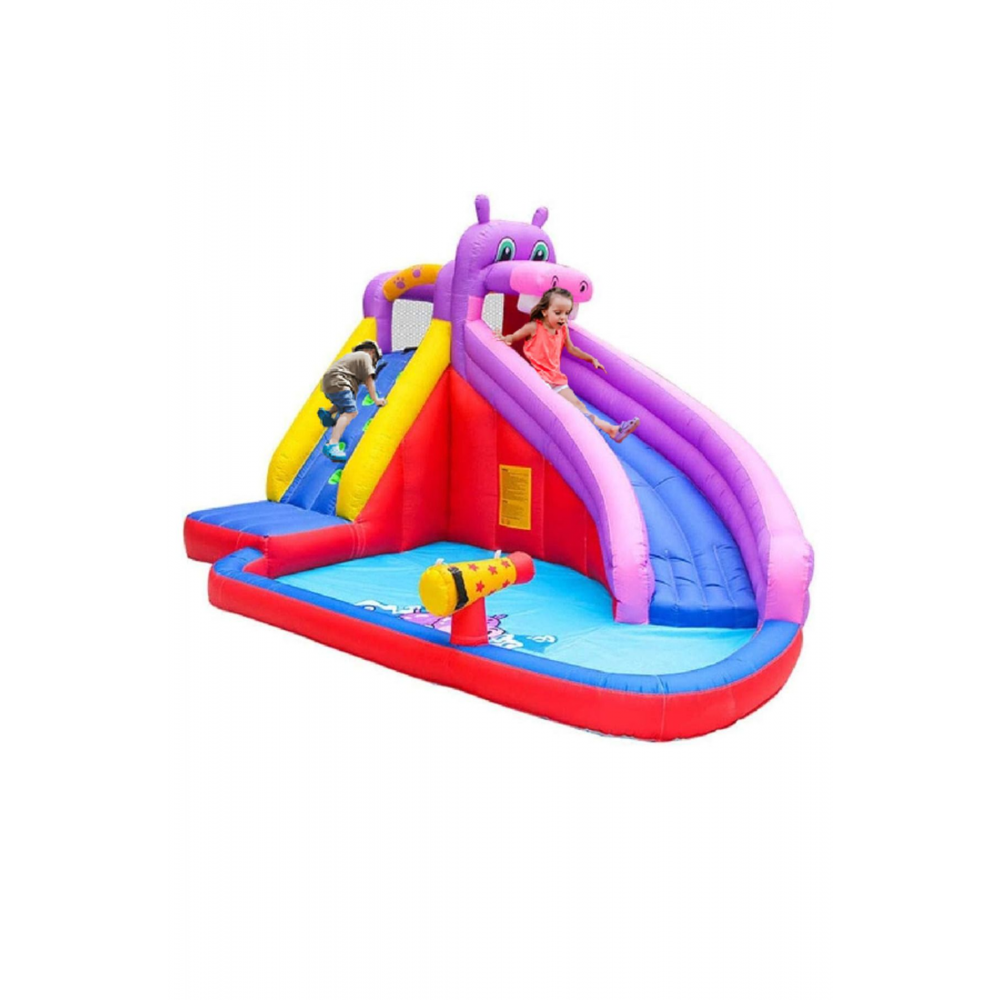 Pembe Hipopotam Sulu Oyun Parkı Şişme Su Kaydırağı Şişme Çocuk Aqua Oyun Parkı Modelleri