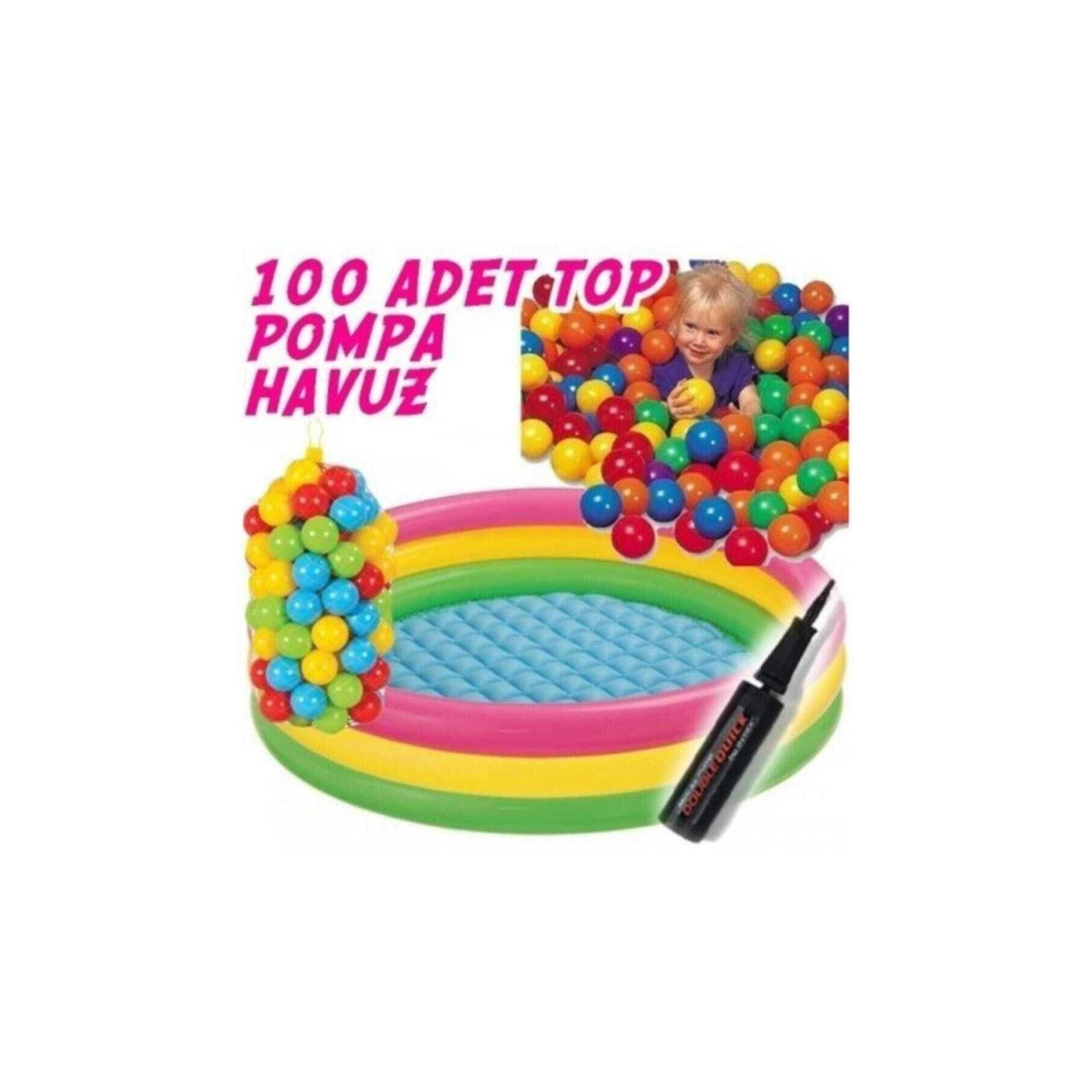 İntex Oyun Havuzu Şişme Taban 100Toplu+Pompa M-42231