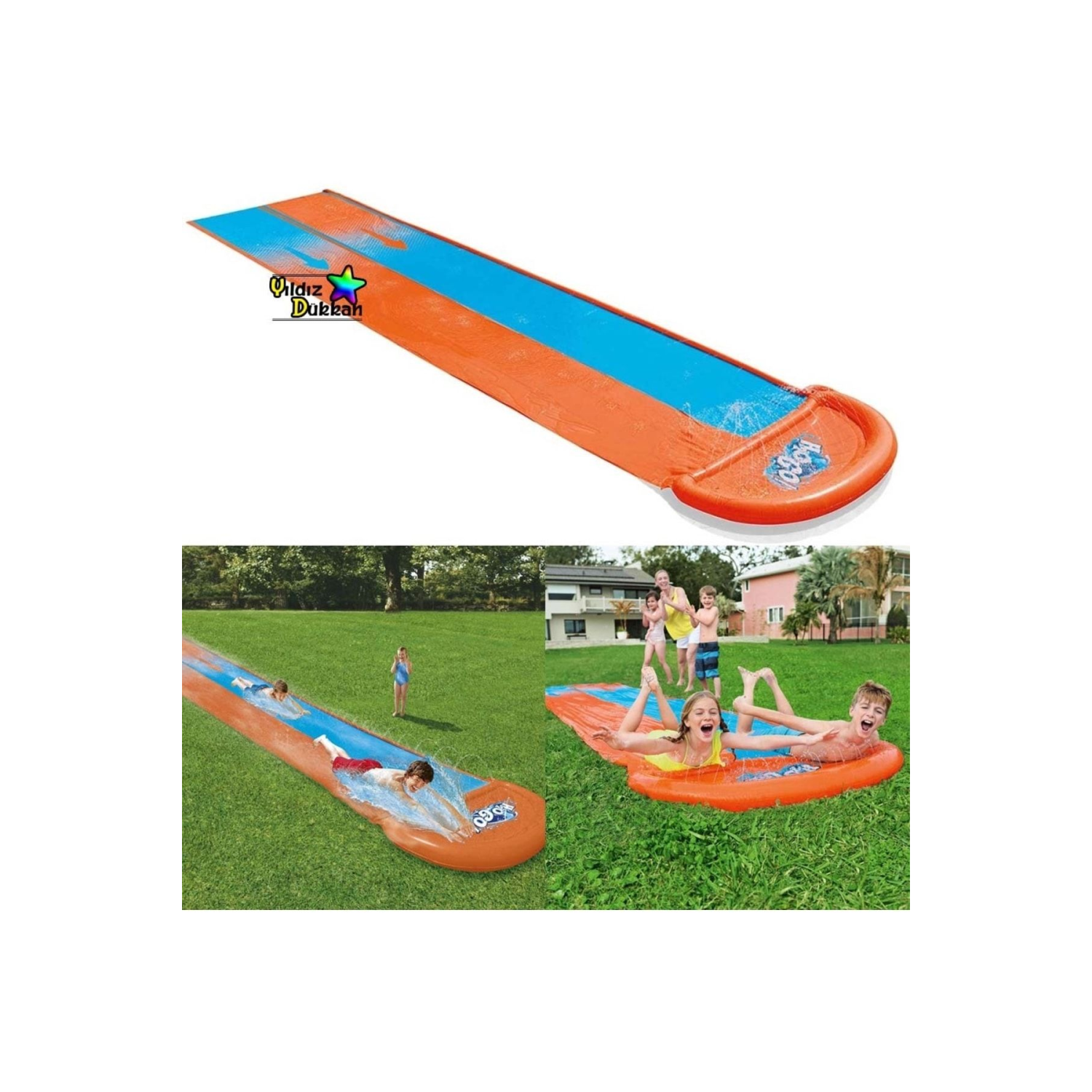 Oyuncak Kaydırak Bestway H2ogo! 2 Kişilik Su Kaydırağı 488 Cm Bahçe Kaydırağı Yarış Parkuru