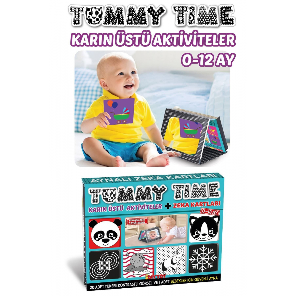 Tummy Tıme Aynalı Ilk Zeka Kartları+güvenli Bebek Aynası - Eğitici Kartlar