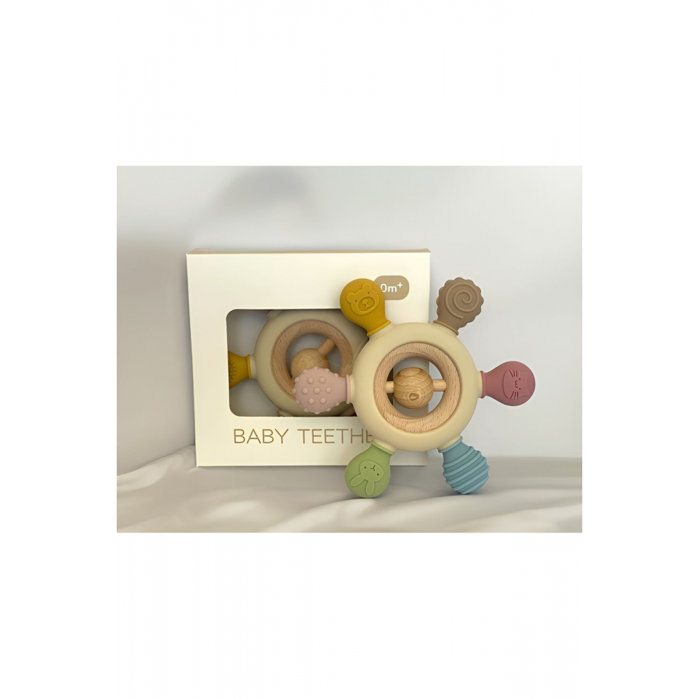 Bebek Diş Kaşıyıcı Halka Dümen (BEJ RENK DİŞLİK)