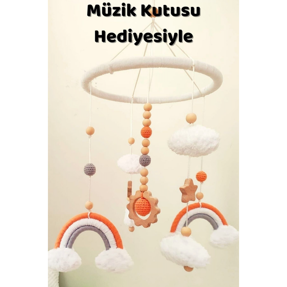 Dönence Beşik Dönencesi El Yapımı Doğal Bebek Çocuk Odası Dönence Müzik Kutusu Hediyemizdir.