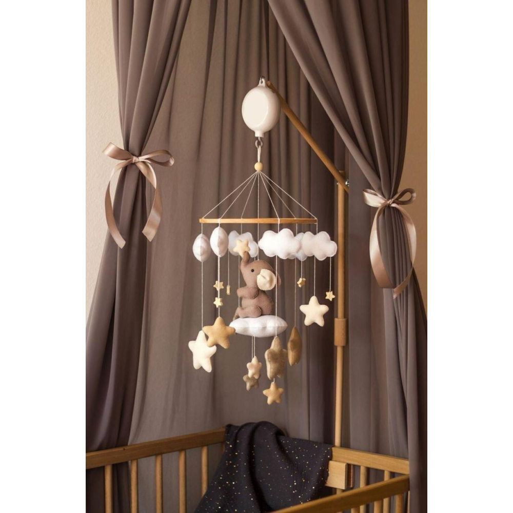 (MÜZİKSİZ)beşik Dönencesi Beşik Yanı Süsü Bebek Çocuk Doğal Gelişim Odası Dekorasyon Anne Yanı