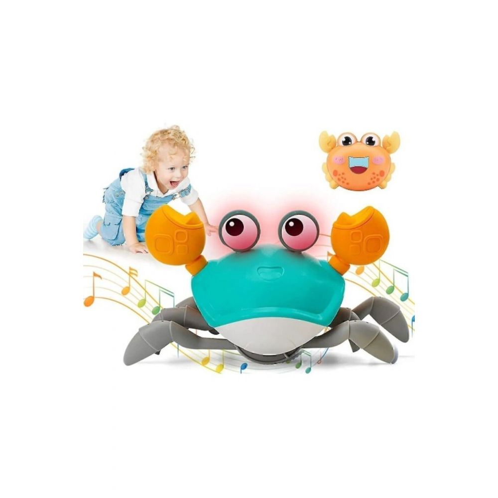 Emeklemeye Yardımcı Sensörlü Hareketli  Yengeç Pilli Müzikli Oyuncak