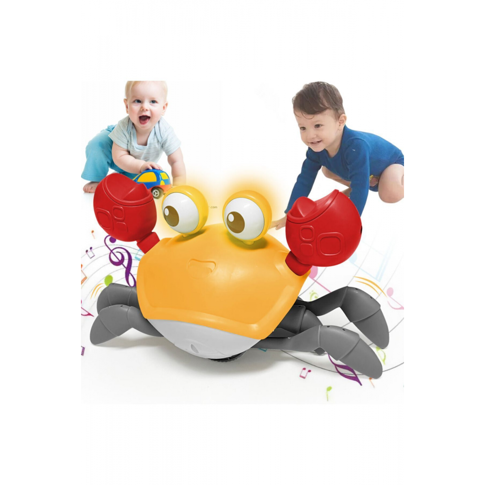 Emeklemeye Yardımcı Sensörlü Yengeç Şarjlı Oyuncak (SARI)