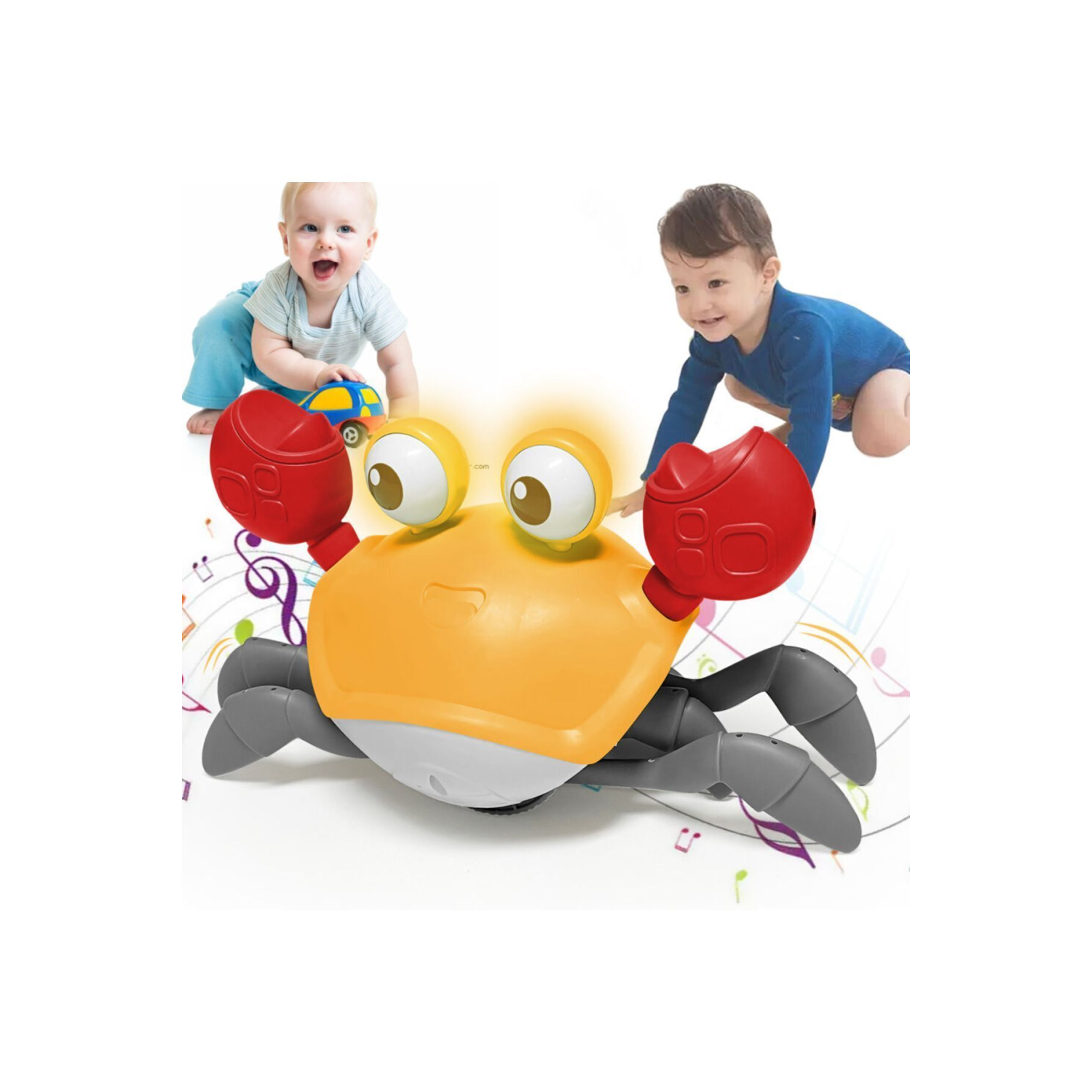 Emeklemeye Yardımcı Sensörlü Yengeç Şarjlı Oyuncak (SARI)