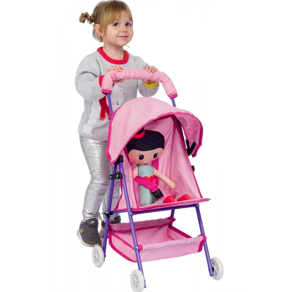 Oyuncak Bebek Arabası Kız Çocuğu İçin Puset Bebek Oyuncağı