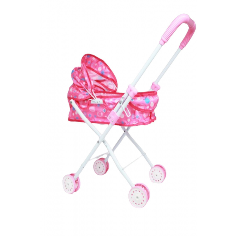 Yataklı Ve Tenteli Kaliteli Metal Oyuncak Puset Bebek Arabası