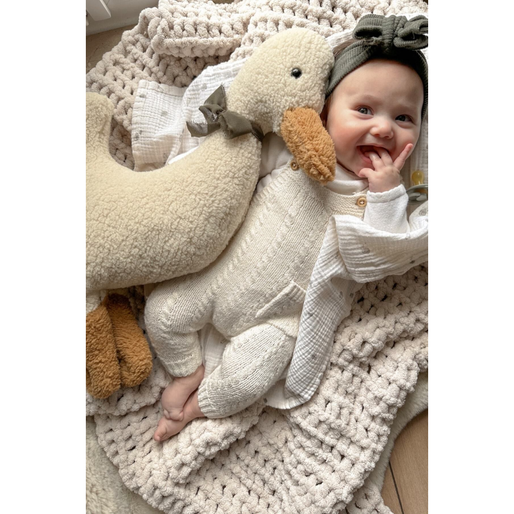 Çocuk Bebek Uyku Arkadaşı Lucky Ördek 60cm Büyük Yastık