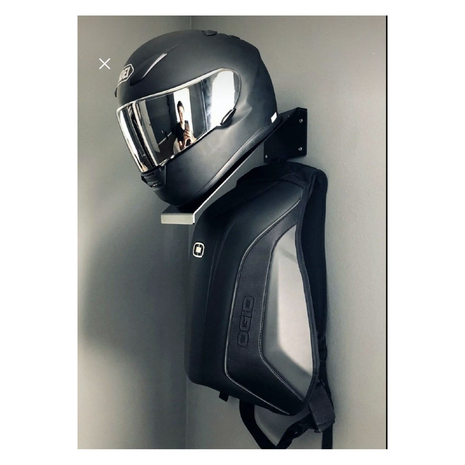 Hobi Demir Sanat Siyah Motosiklet Kask Tutucu + Kask Askisi + Techizat Askisi