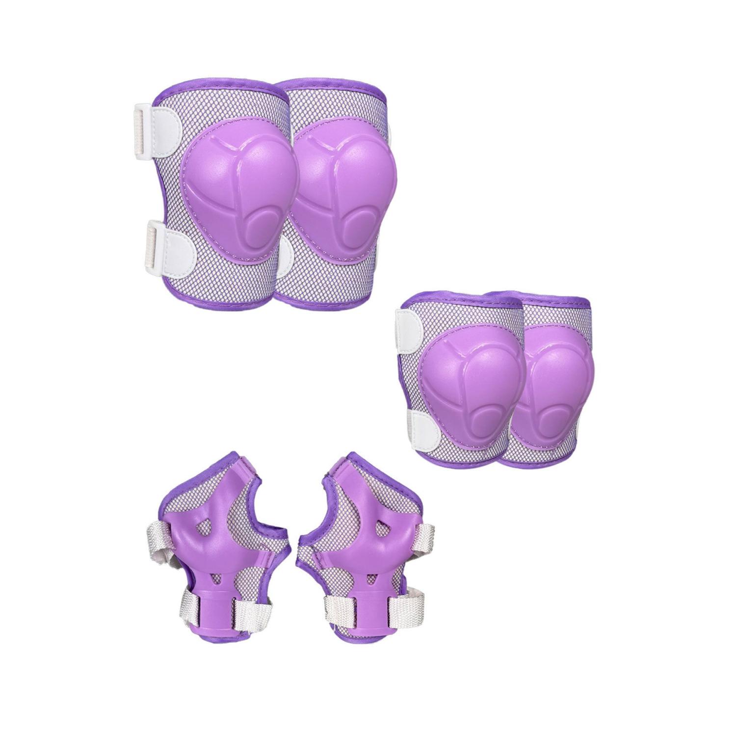 Lila Kız Çocuk Koruyucu Donanım Seti Kaykay Bisiklet Scooter Paten için Dizlik Dirseklik Ellik Korum