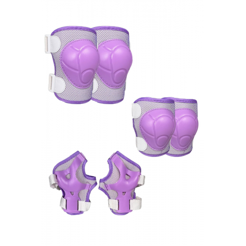 Lila Kız Çocuk Koruyucu Donanım Seti Kaykay Bisiklet Scooter Paten için Dizlik Dirseklik Ellik Korum