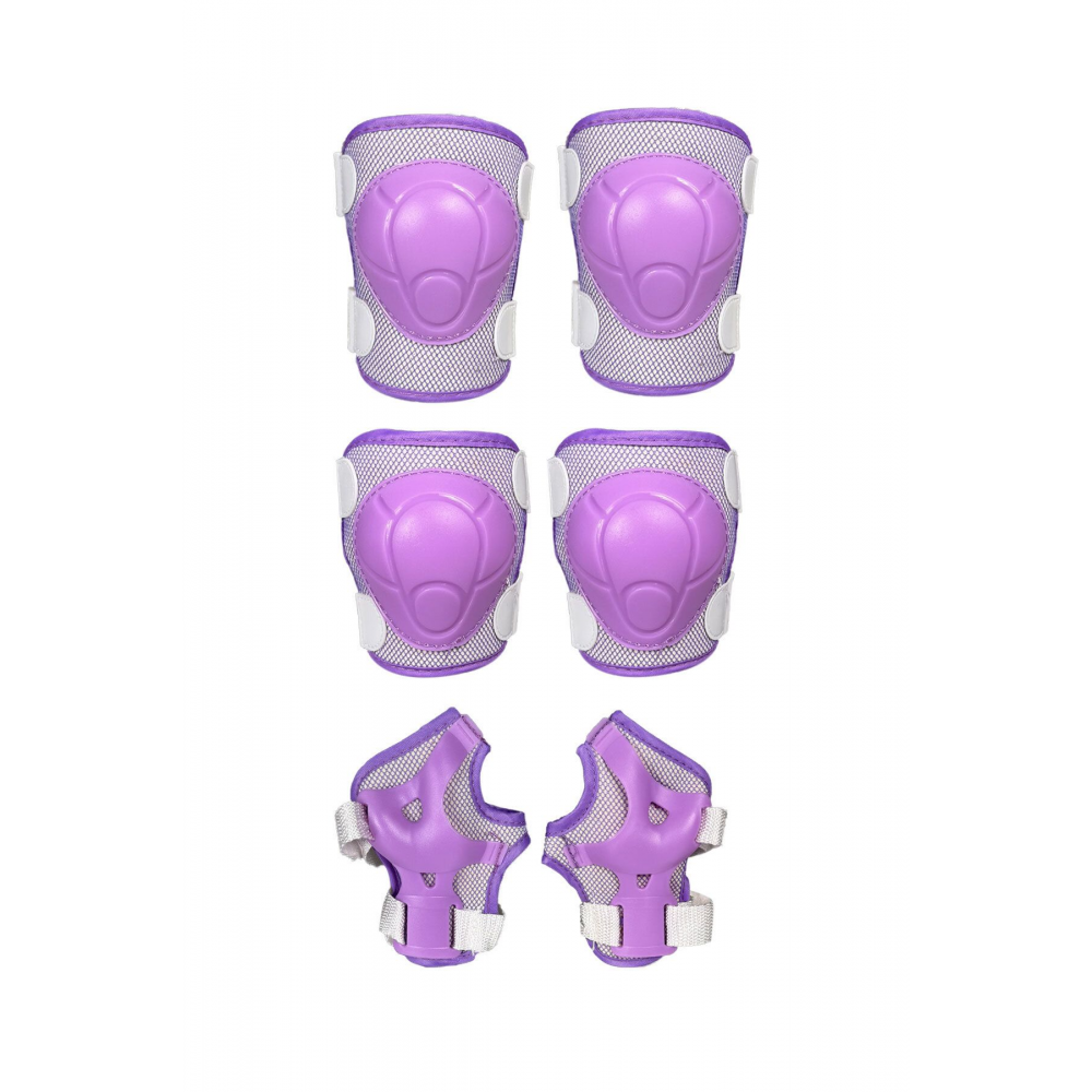 Lila Kız Çocuk Koruyucu Donanım Seti Kaykay Bisiklet Scooter Paten için Dizlik Dirseklik Ellik Korum