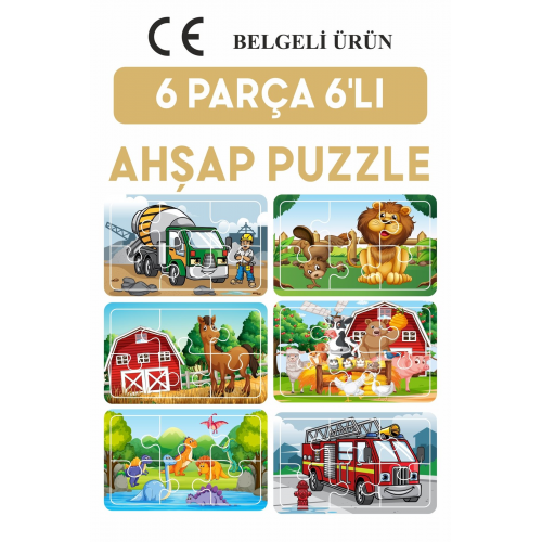 Baby Puzzle 6 Parça 6 Adet Puzzle Seti-3