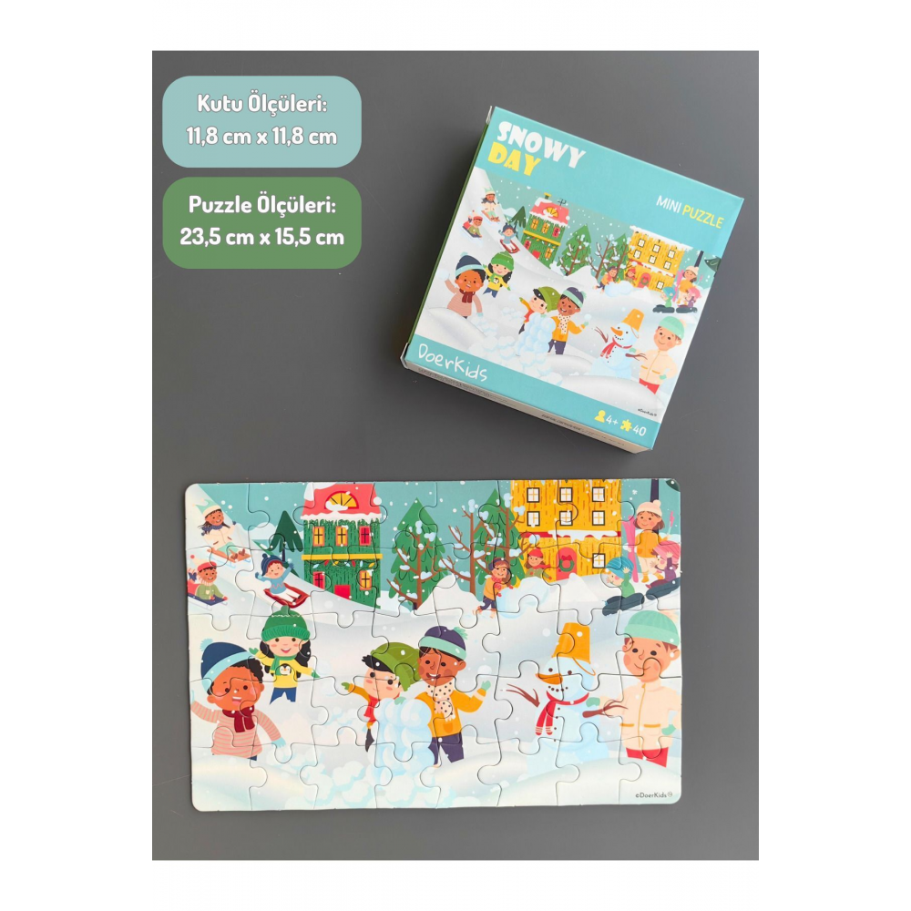 Kar Eğlencesi Mini Puzzle | 40 Parça 4 Yaş