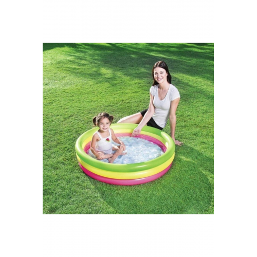 Bestway 51104 Üç Halkalı Renkli Şişme Çocuk Havuz 102x25 Cm