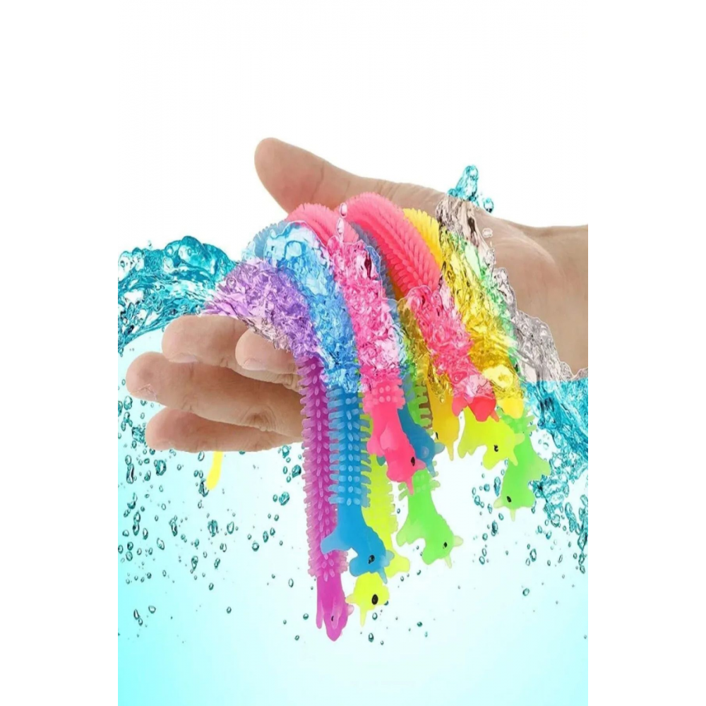 3 Adet Deniz Plaj Havuz Oyuncağı Su Oyunu Esnek Sukuşi Tırtıl Oyuncak