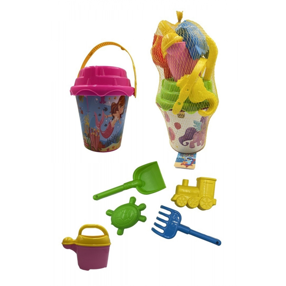 6525 Kız Modeli 19 cm Aksesuarlı Deniz - Plaj Kum Kovası Oyun Seti 1 Adet
