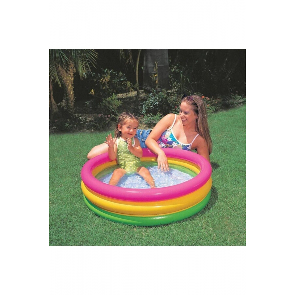 Unisex Çocuk Renkli 3 Boğumlu Bebek Havuzu
