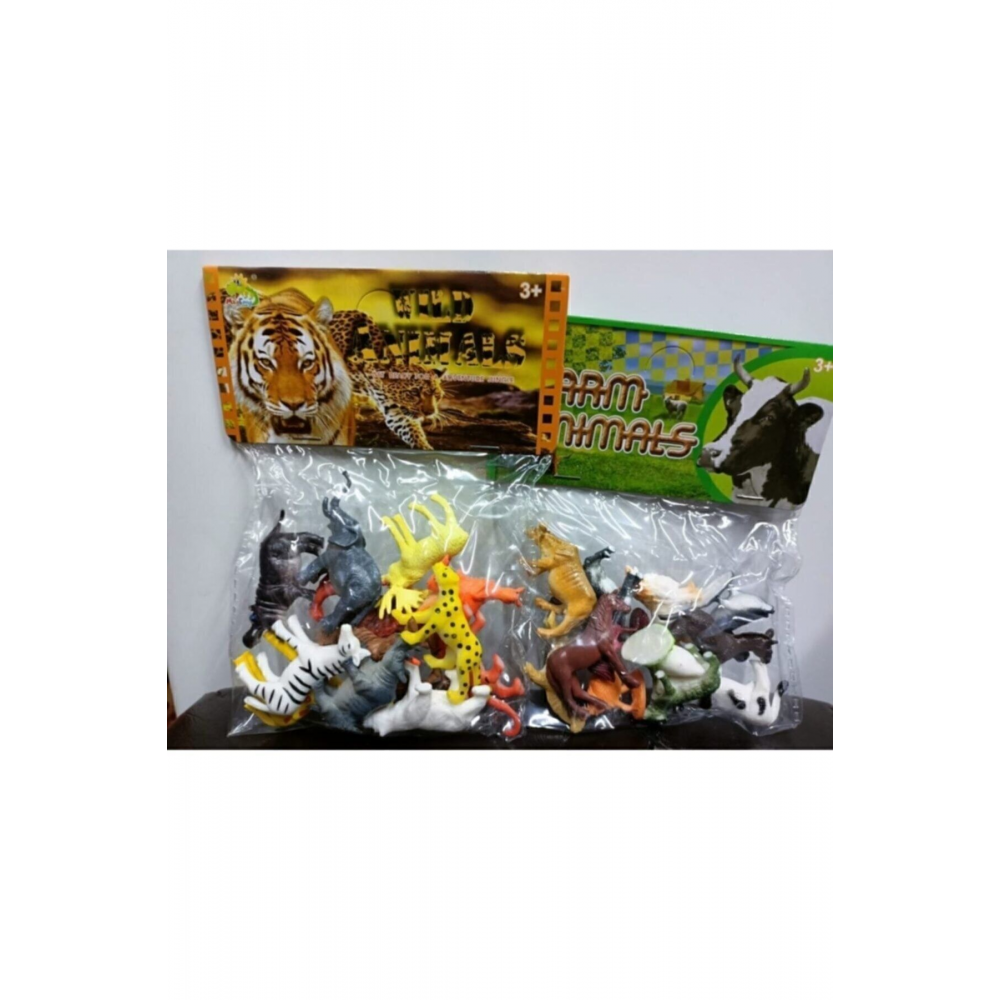 Oyuncak Hayvan Setler Vahşi Çiftlik Hayvanlar 2 Li Set