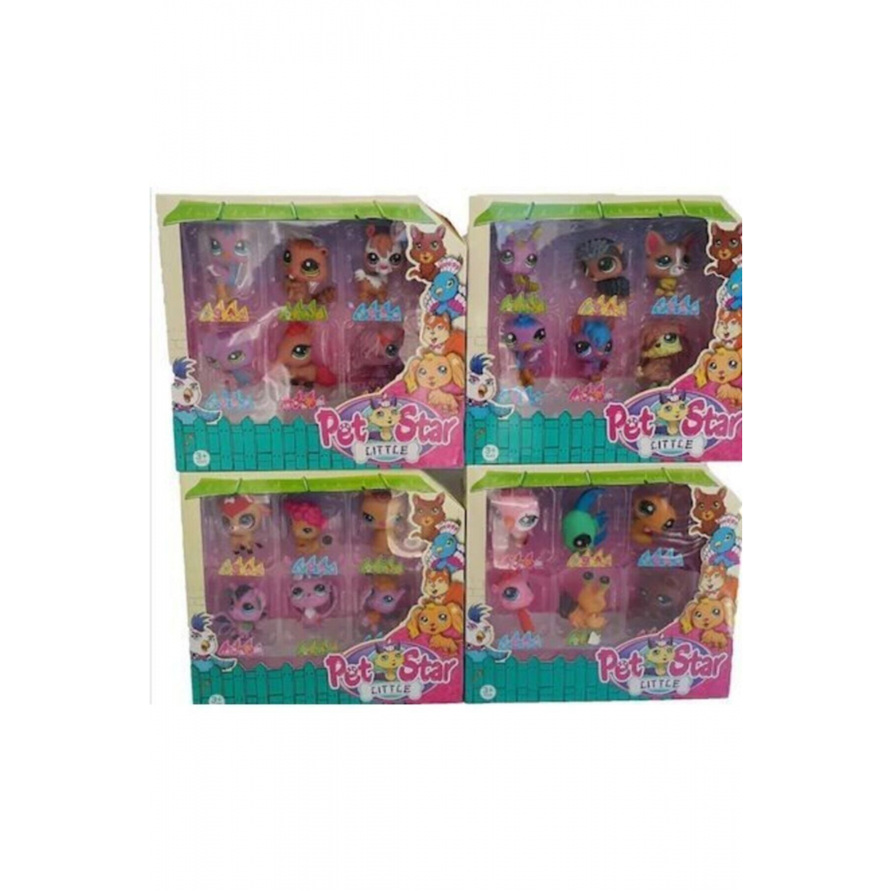 Littlest Pet Shop Neşeli Oyuncak Minişler 6'lı Miniş Ailesi Oyuncak Pet Shop Miniş