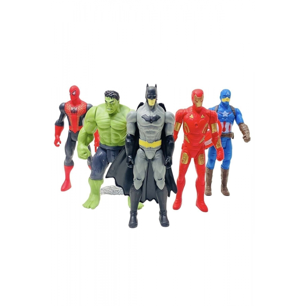 Spiderman Hulk Kaptan Amerika Batman Ironman 17cm. Işıklı Figürler Set