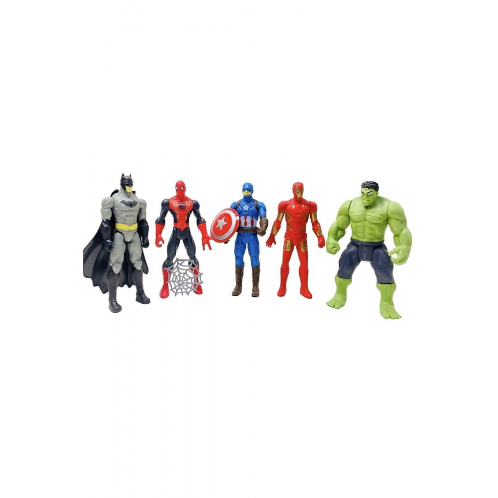 Spiderman Hulk Kaptan Amerika Batman Ironman 17cm. Işıklı Figürler Set