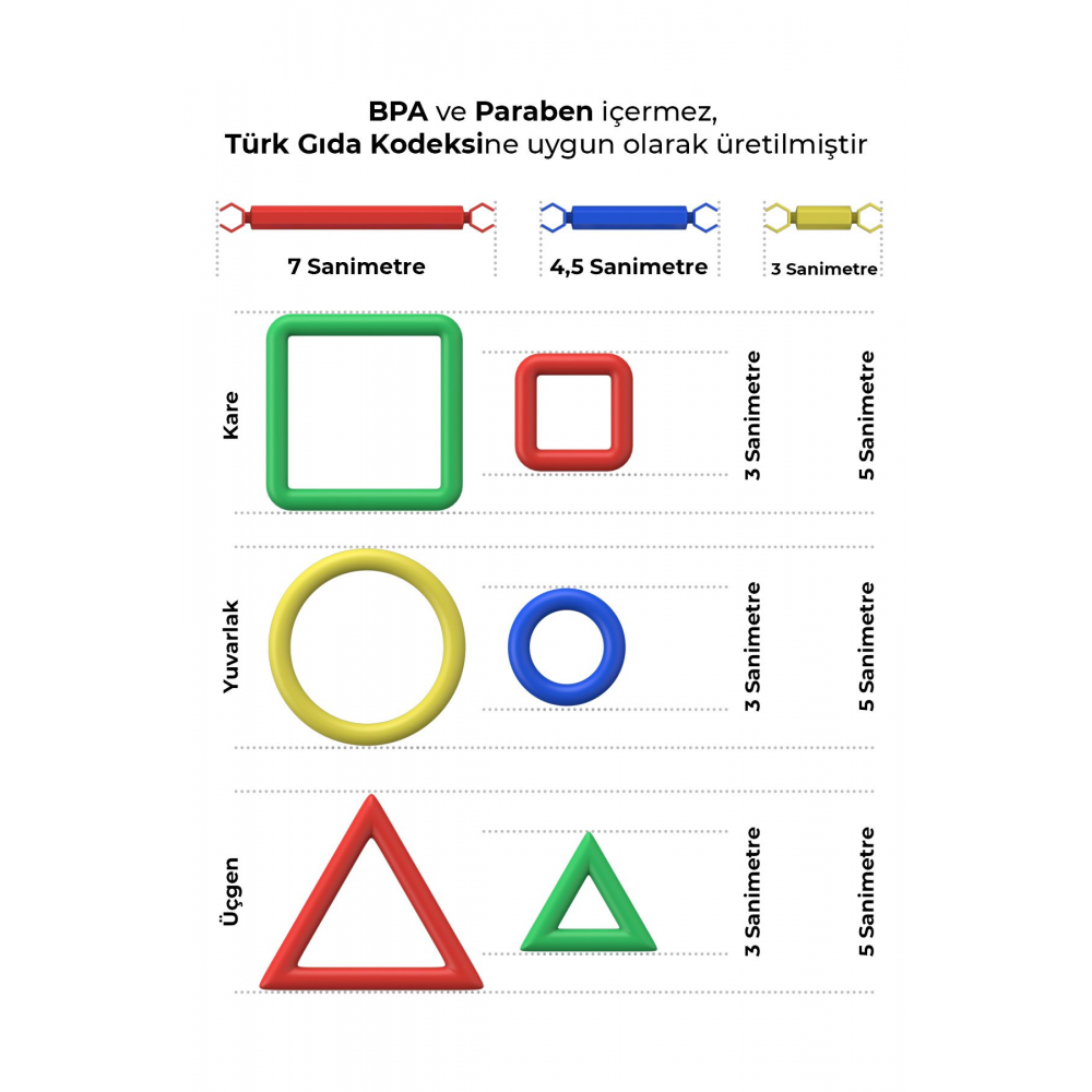 Geometrik Tasarım Çubukları 450 Adet Zeka Geliştirici Tasarım Eğitici Oyuncak Geometrik Çubuklar