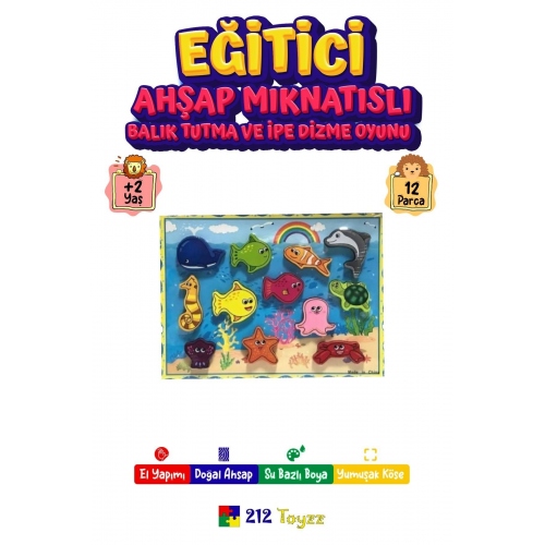 Ahşap Mıknatıslı Balık Tutma Oyunu