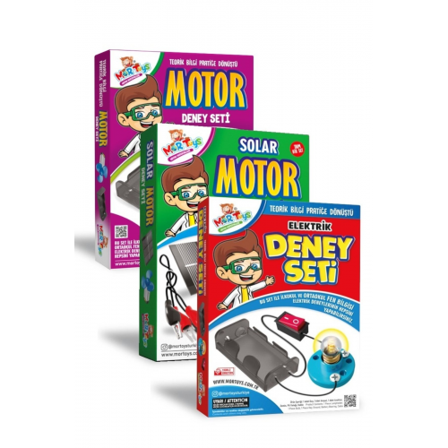 3' Lü Deney Seti, Elektrik, Motor, Solar Motor Deney Setleri