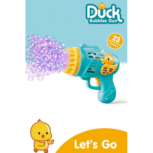 Duck Çok Delikli Pilli Köpük Atan Tabanca Oyuncağı 23 Delikli Bubble Gun