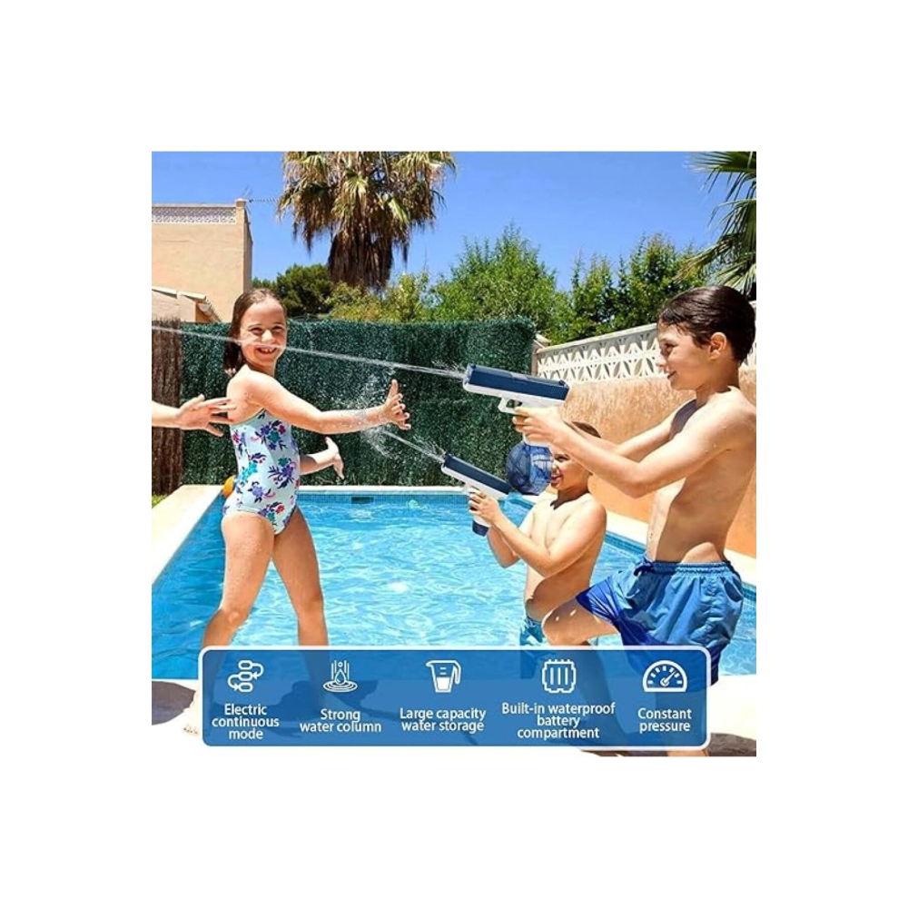 Elektrikli Otomatik Atış Yapan Su Tabancası 10 Metre Menzilli 500 Ml. Depolu 20 Cm.