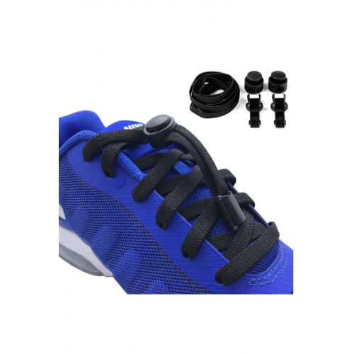 Elastik Yassı Akıllı Kilitli Bağcık 100cm 1 Çift Siyah