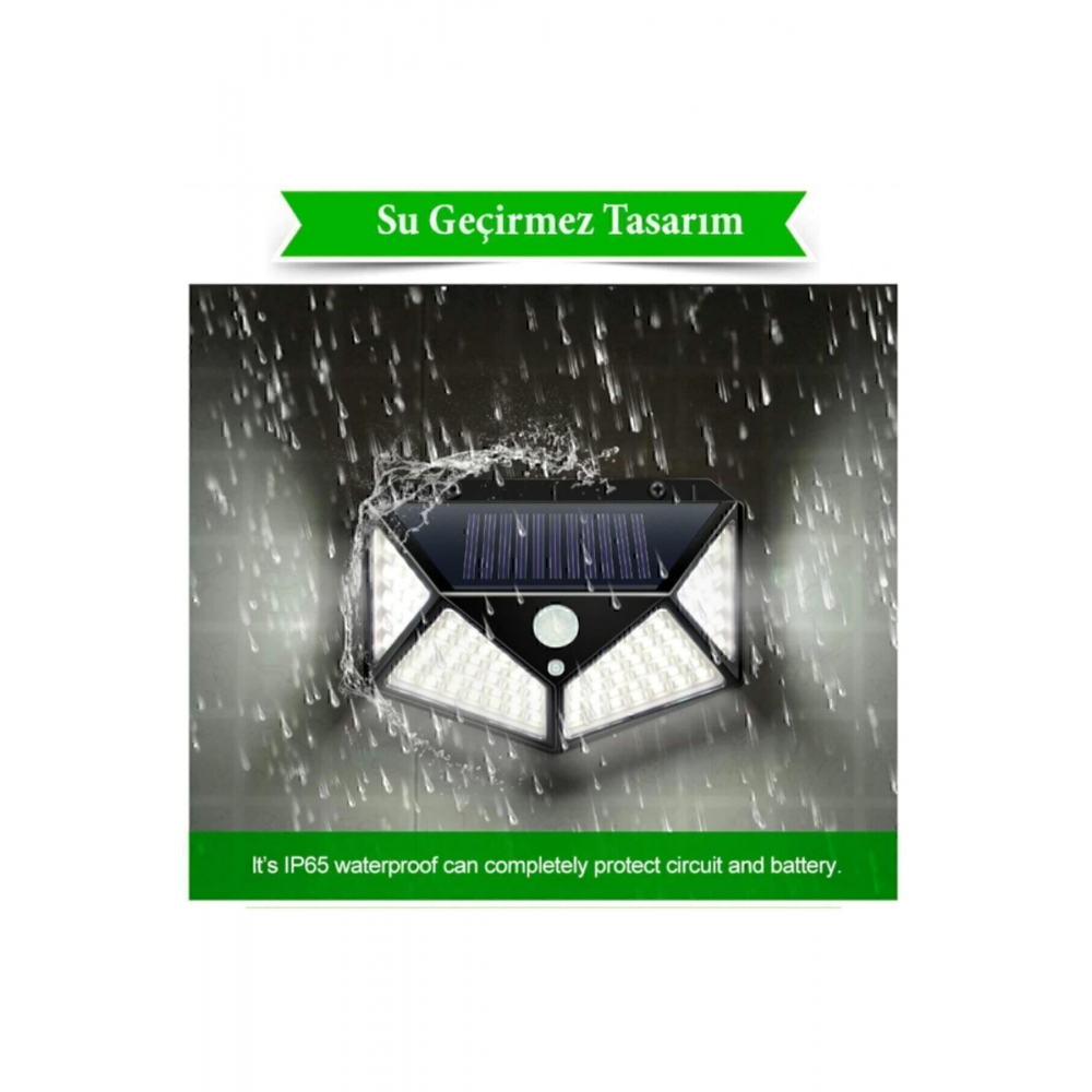 Güneş Enerjili Bahçe Lambası 100 Led 4lü Paket Bahçe Aplik Bahçe Lambası Bahçe Aydınlatma