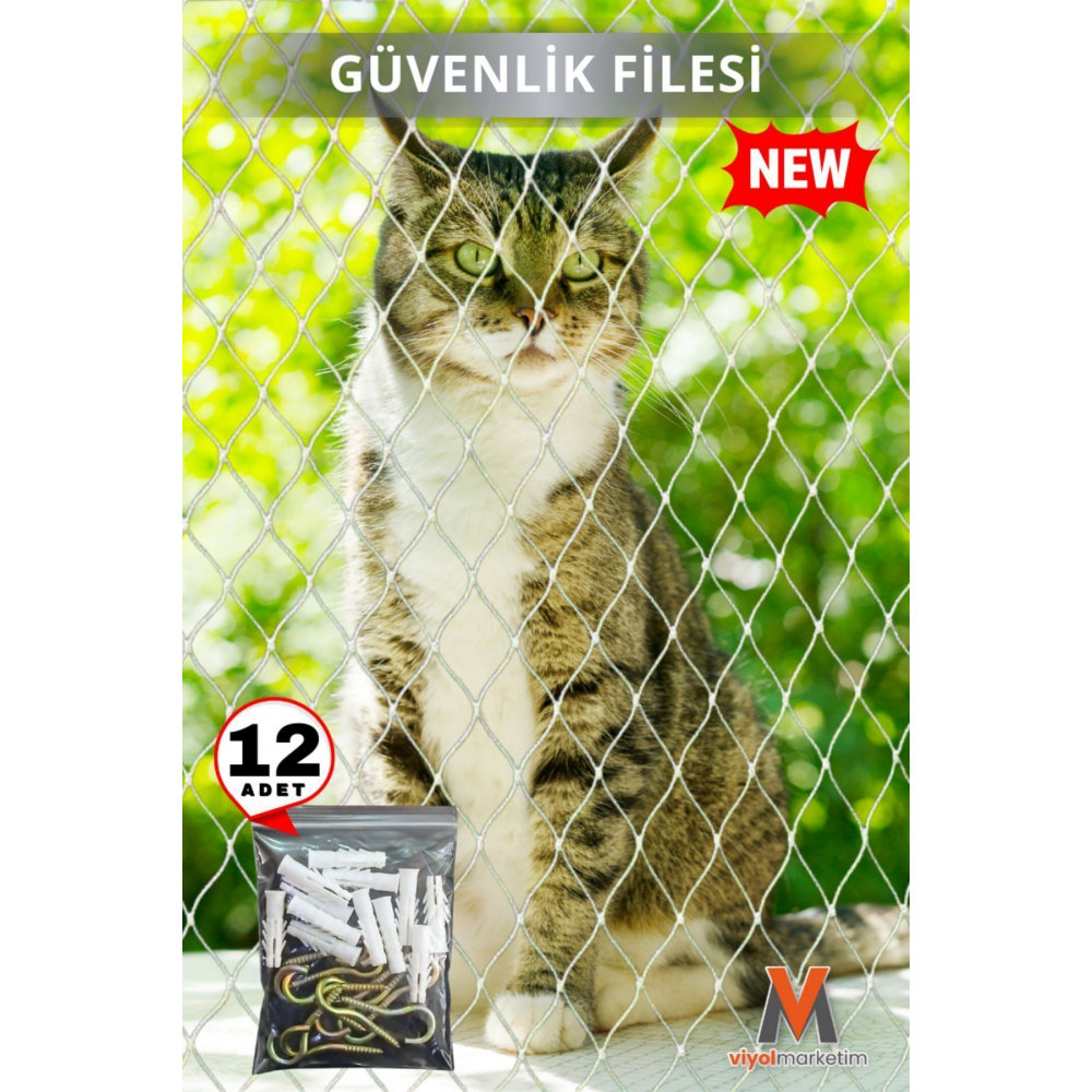 2,5x5 Metre | Balkon Filesi | Kedi Balkon Filesi | Balkon Kuş Filesi | Balkon Güvenlik Filesi