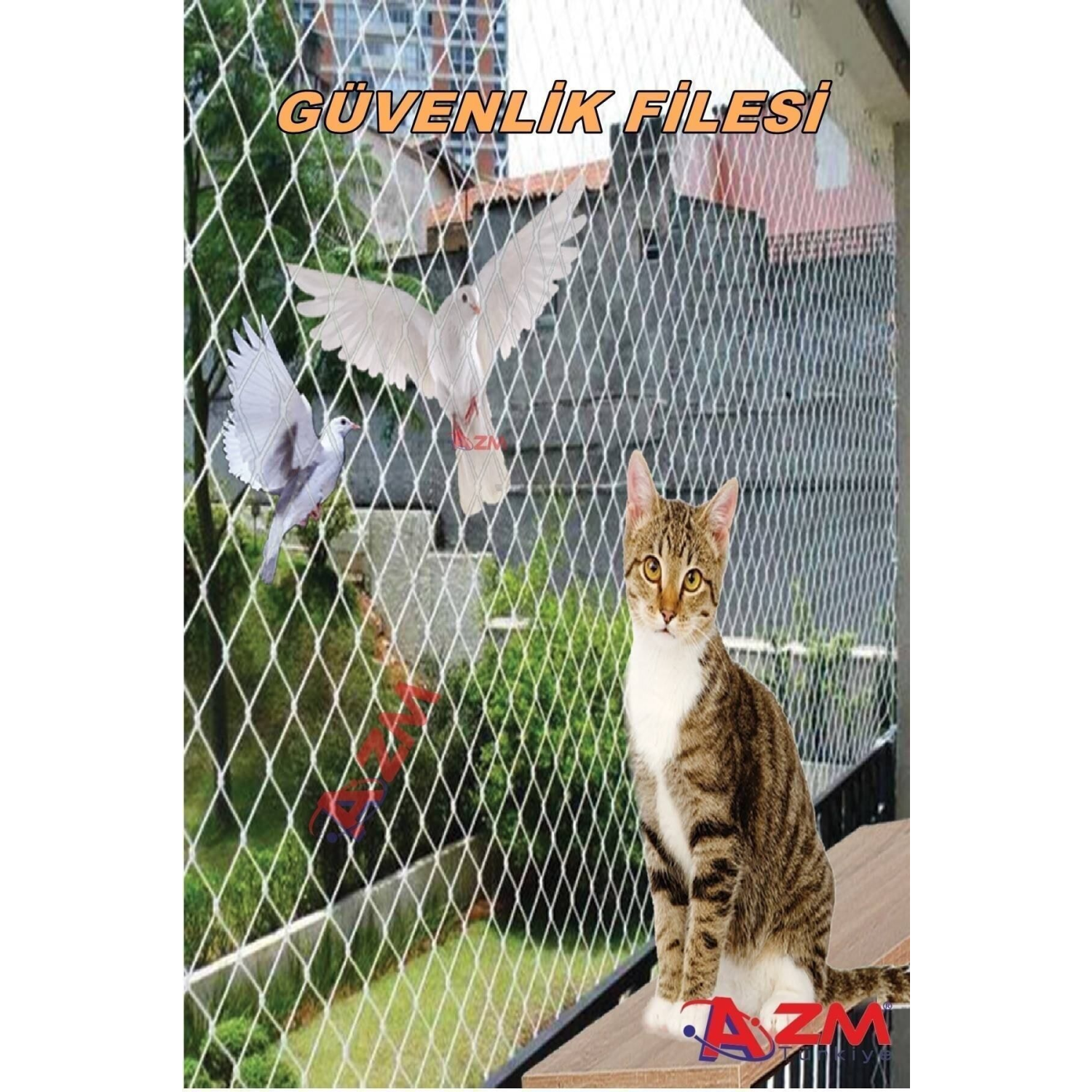 Balkon Filesi 2,5x5 Metre Kuş Filesi Kedi Filesi Güvercin Önleme Ağı