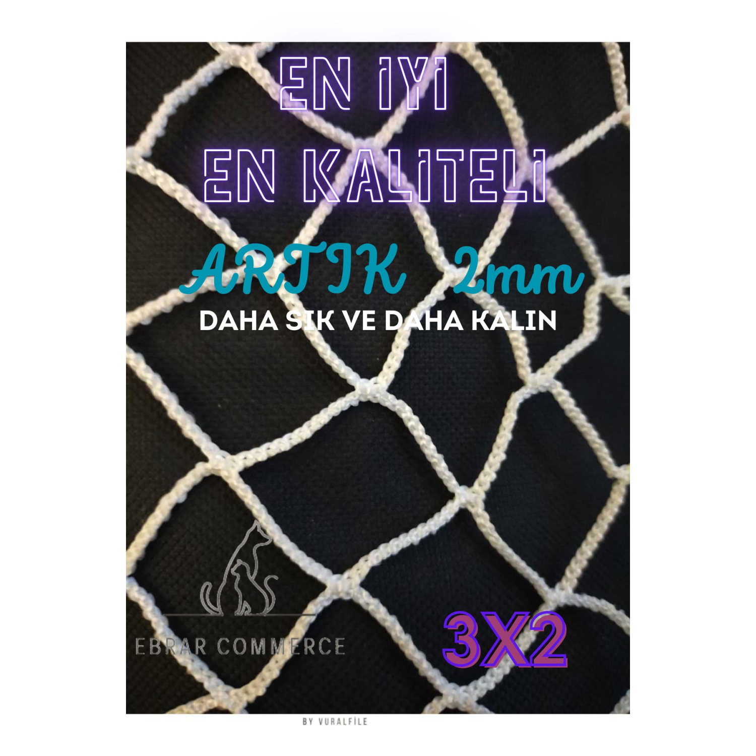 Balkon Filesi 2x 3 Metre Kalın Ve Sık Dokunmuş Kedi Çocuk Filesi