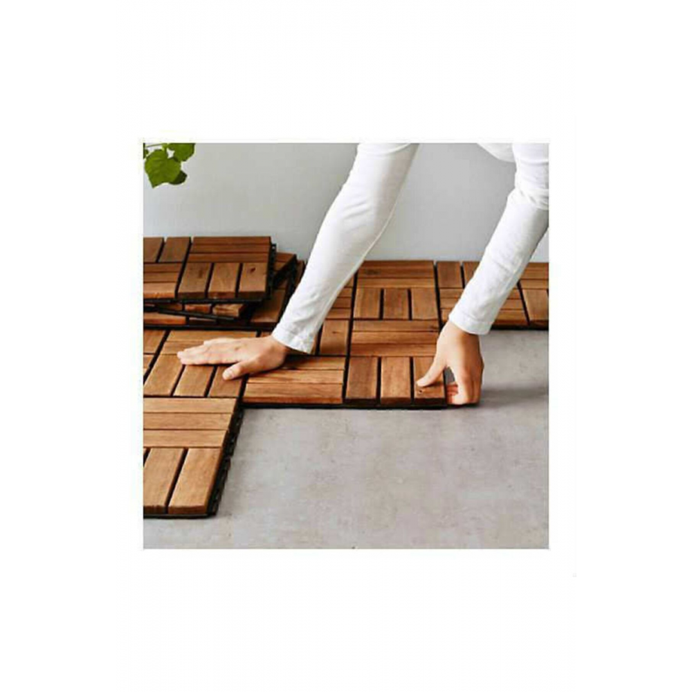 Parke Balkon Teras Yer Döşemesi Masif Akasya 9 Parça