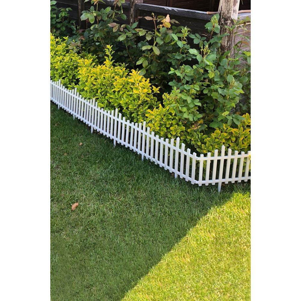 Dekoratif Bahçe Çiti Plastik Beyaz Çit 59 Cm Tek Peyzaj Çiti Çiçek Koruma Çiti