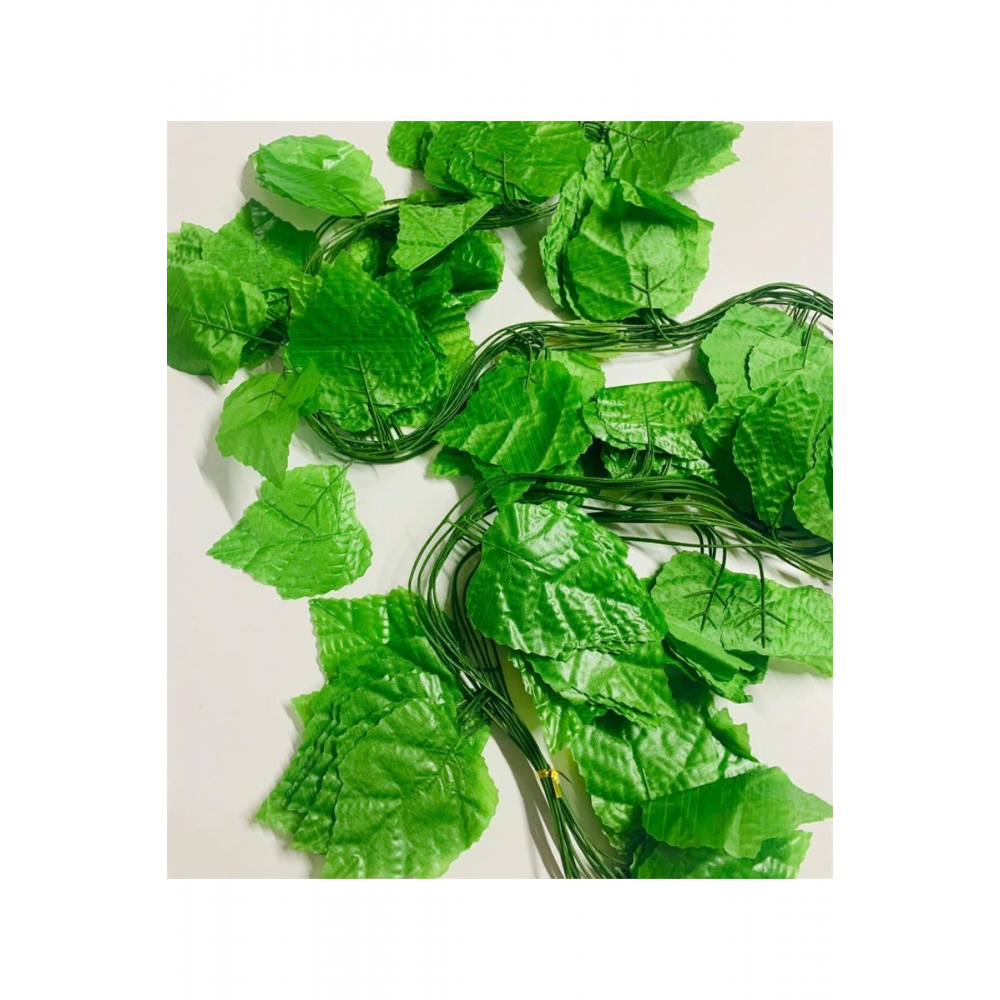 Dekoratif Yeşil Yapraklı Yapay Sarmaşık Üçgen Yaprak Asma Yaprağı