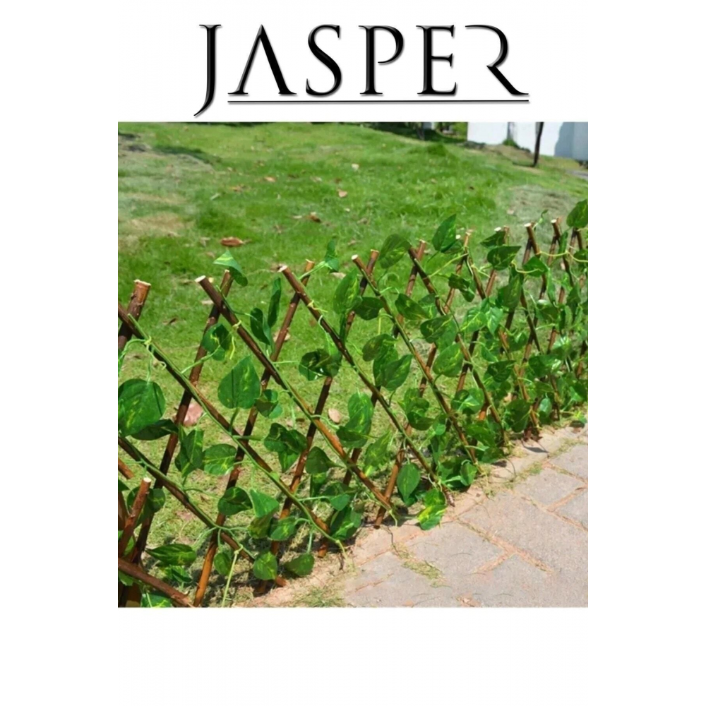 Yapay Çit Geniş Yaprak Akordiyon Çit 120cmx3m Yapay Sarmaşık Duvar Balkon Bahçe Dekoru