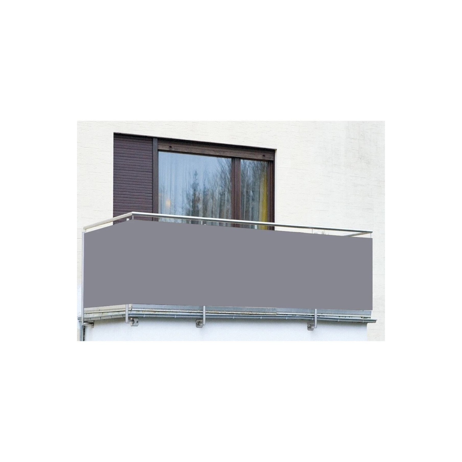 4m X 70cm Gri Renk Polyester Balkon Demiri Brandası Su Geçirmez 1.sınıf 650gr/m2