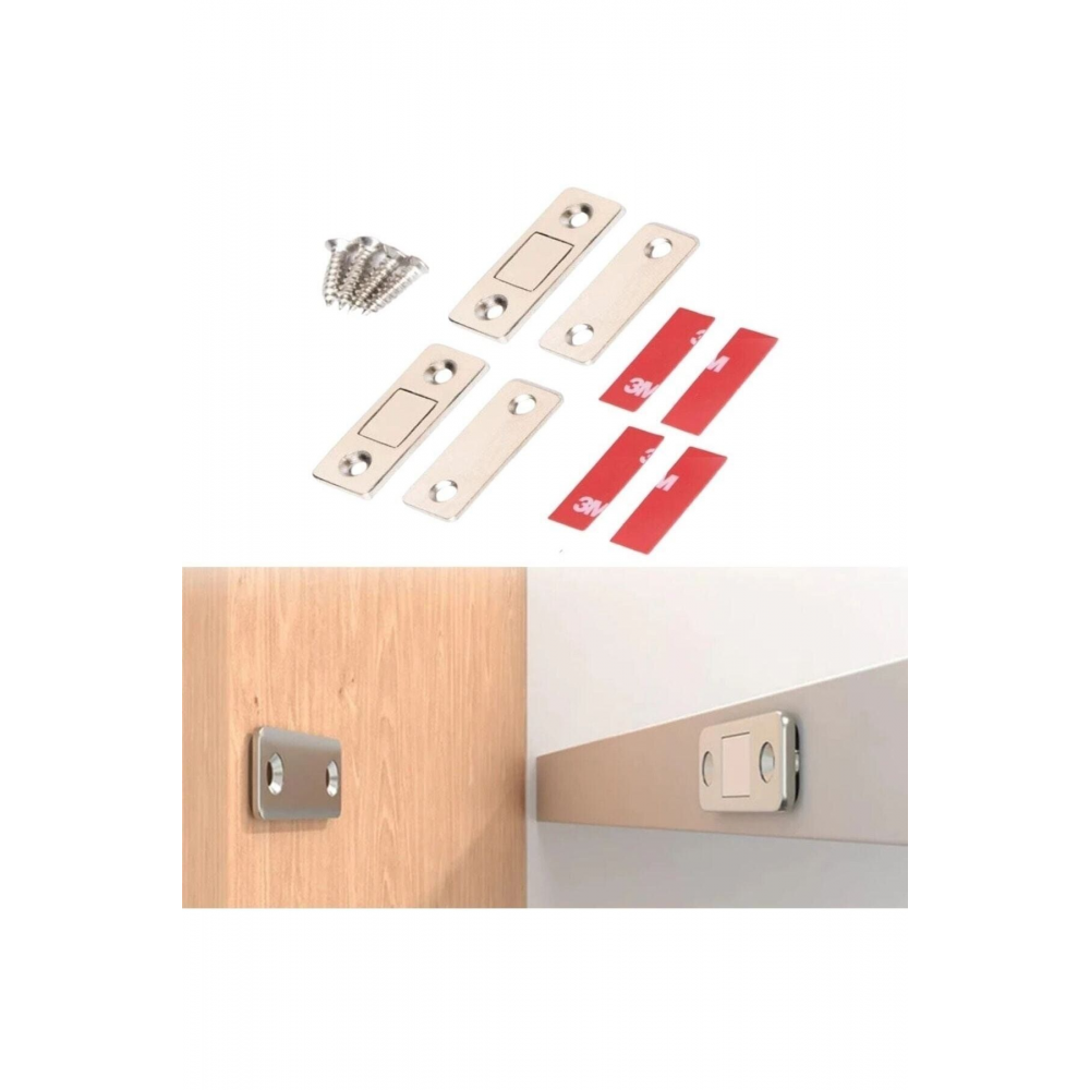 2 Çift Çok Amaçlı Kapı Kapak Dolap Çekmece Mobilya Durdurucu Kapatıcı Mıknatıslar